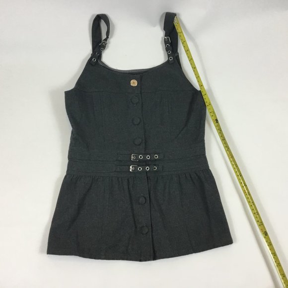 RED by Marc Ecko Gray Tank Top/Button up PeplumTop - Picture 6 of 8